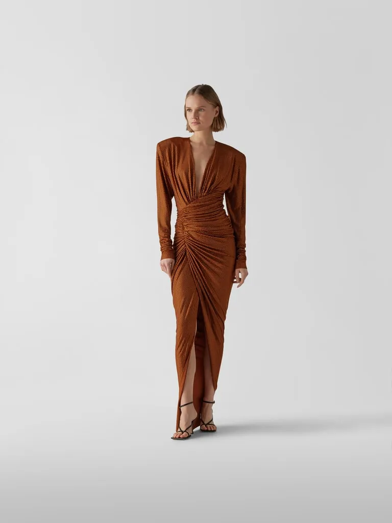 Alexandre Vauthier Abendkleid mit Schulterpolstern (terra) online kaufen