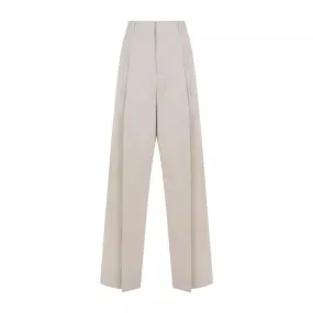   Bottega Veneta  Beige Cotton Silk Pants Neutrals