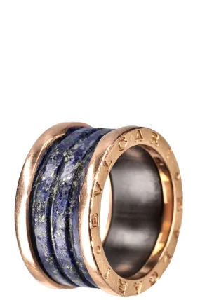 BVLGARI B.Zero1 Three Band Ring Blue Marble