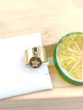 Charm-Ring mit Stern aus Edelstahl