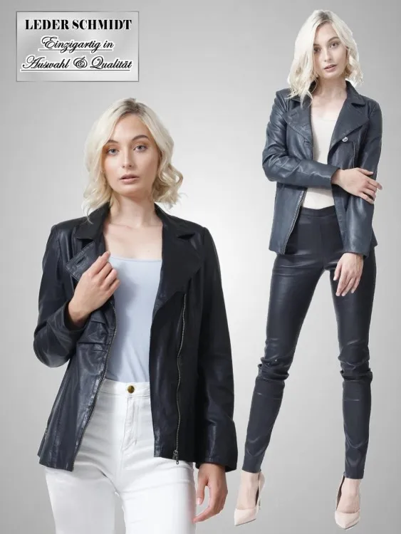 Damen Lederjacke mit Reißverschluss