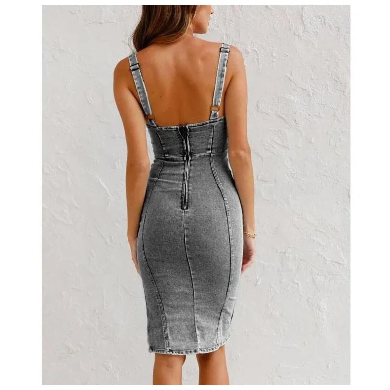 Denim Kleid Für Sie Hohe Qualität