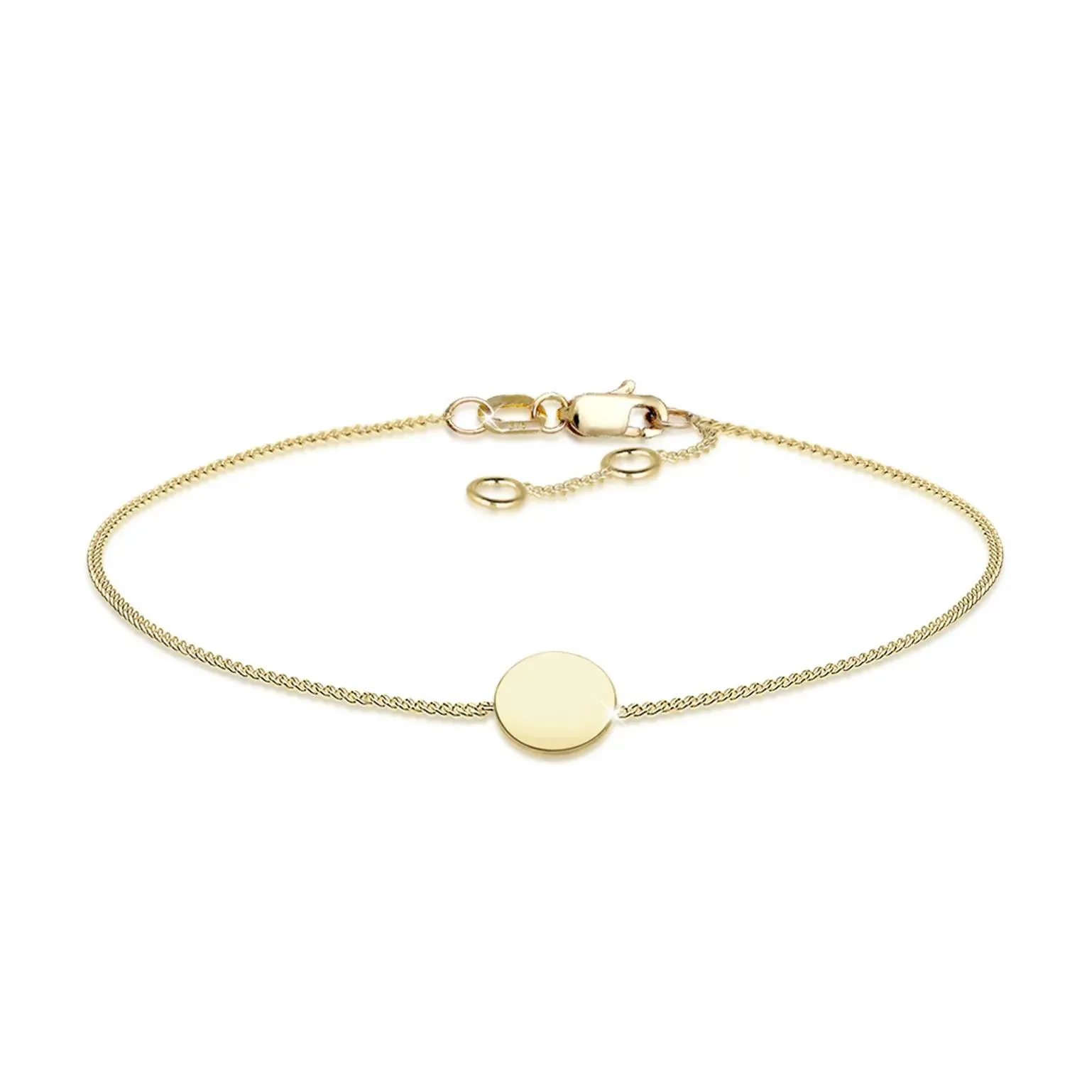   Elli  Armband Kreis Basic Geo Anhänger Armschmuck 375er  gold  Armband 
