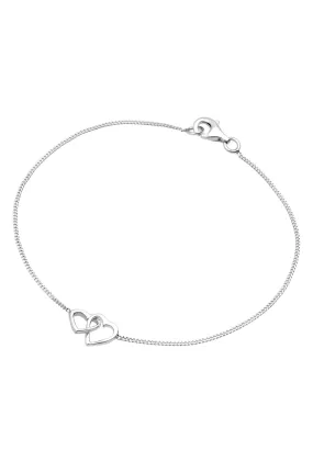 ELLI Armband 'Doppelherz' in Silber