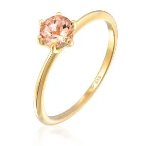   Elli  Ring Morganit Solitär Verlobungsring 585 Gelbgold gold  Ring 