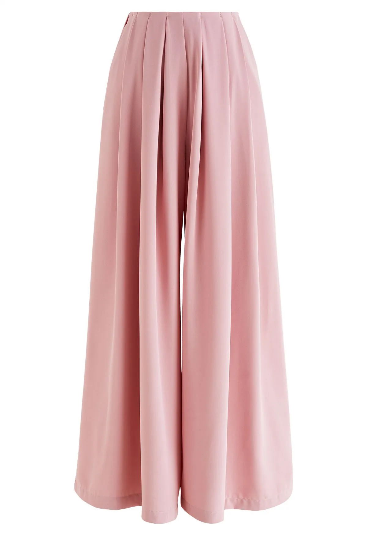 Fantasievolle Faltenhose mit weitem Bein in Pink