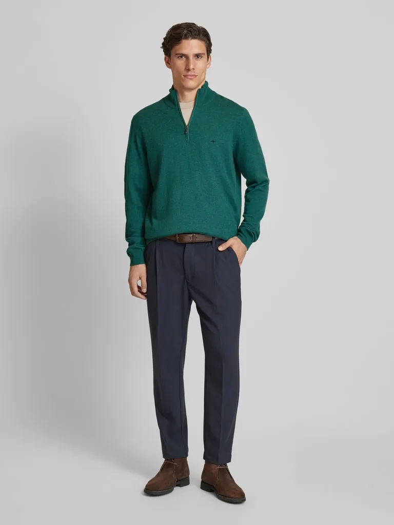 Fynch-Hatton Strickpullover mit Troyer-Kragen (dunkelgruen) online kaufen