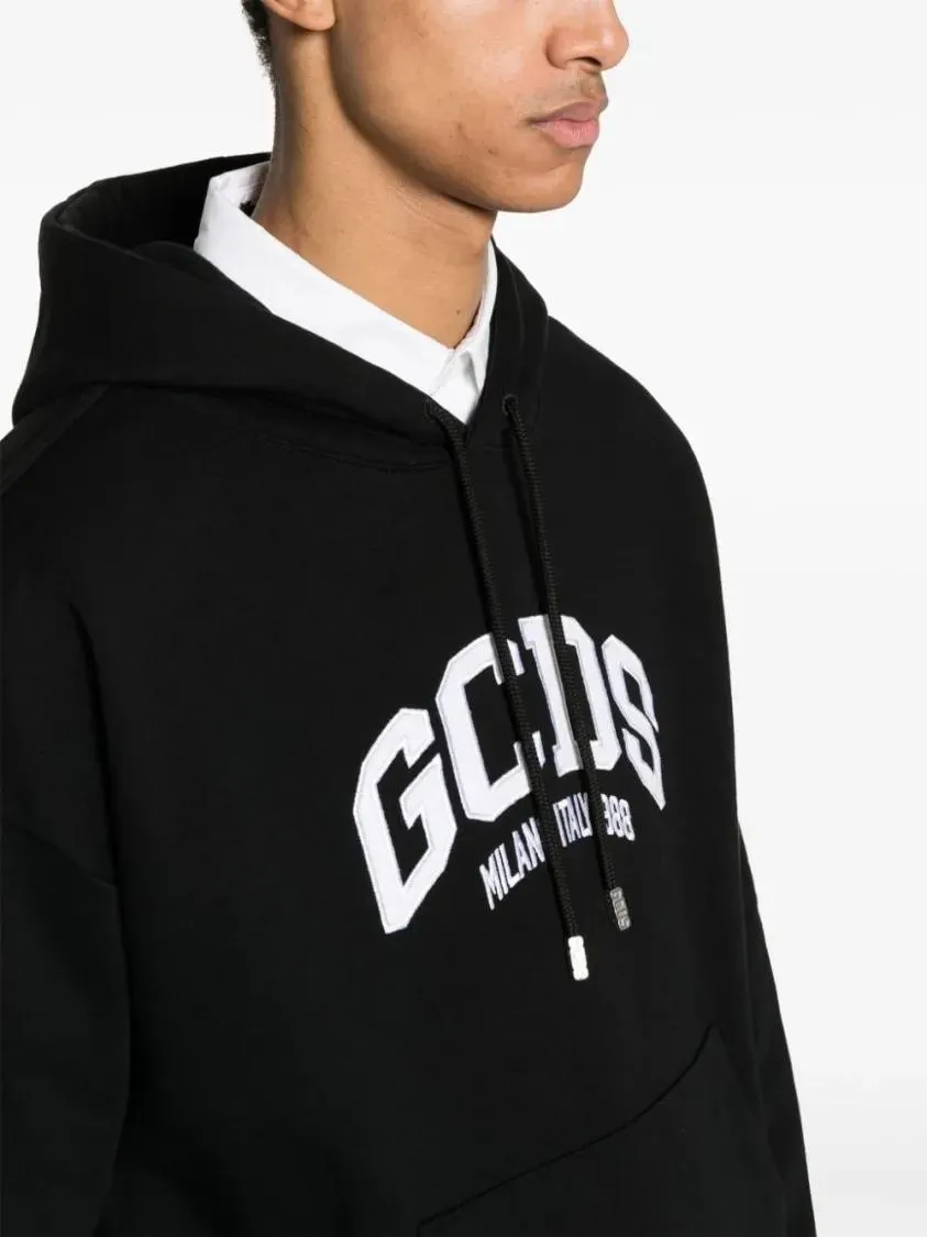  Gcds  Black Sweatshirt With Logo Black  Hoodie 