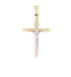 Goldanhänger christlich Jesus am Kreuz 585er Gold 32 x 20 mm Anhänger ohne Kette