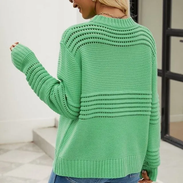 Heidi-Mode | Pullover aus Strick in einfarbig mit Cut-Out-Details