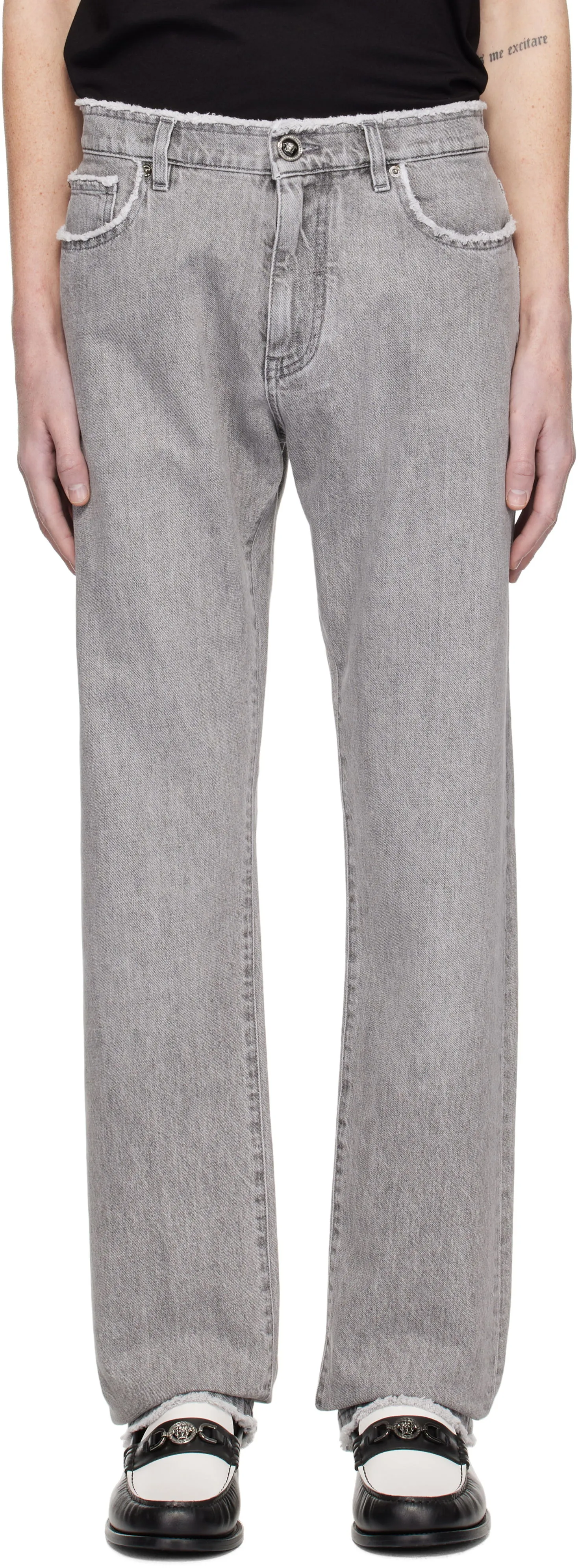 Jeans Versace Frayed Regular-Fit Jeans 1016106_1A11098