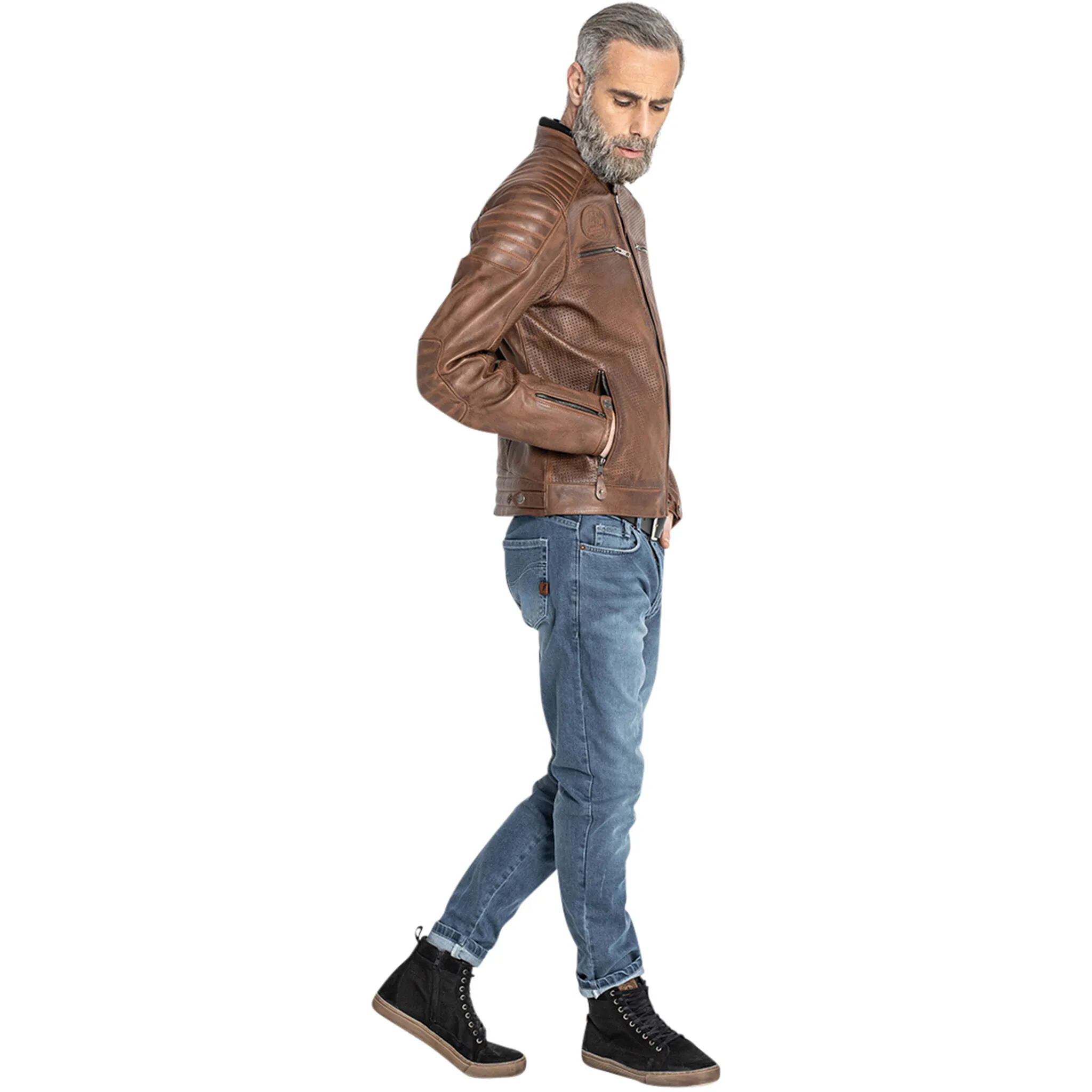 John Doe Storm Lederjacke Braun