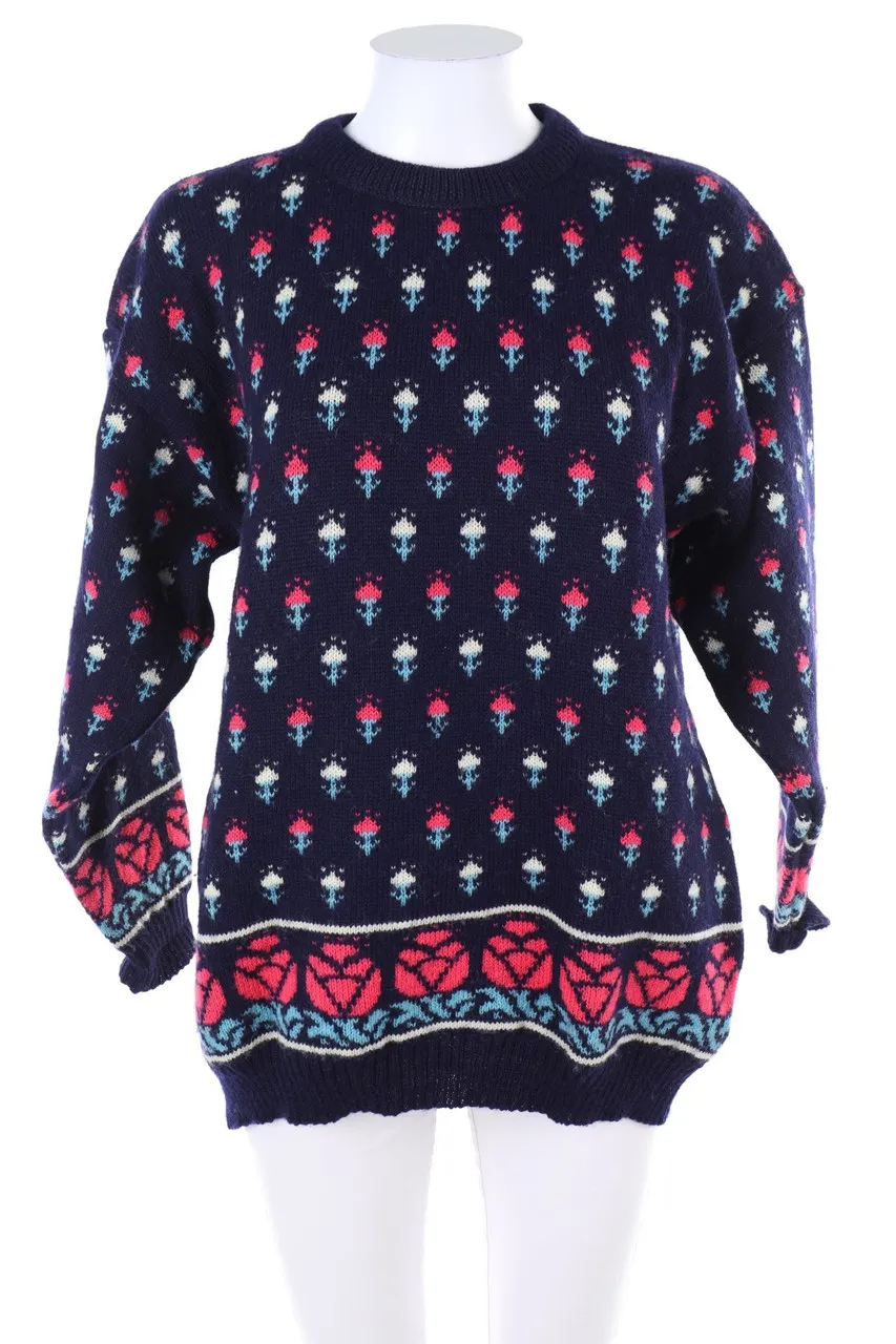 KEATS - Schurwoll-Pullover mit Print - L