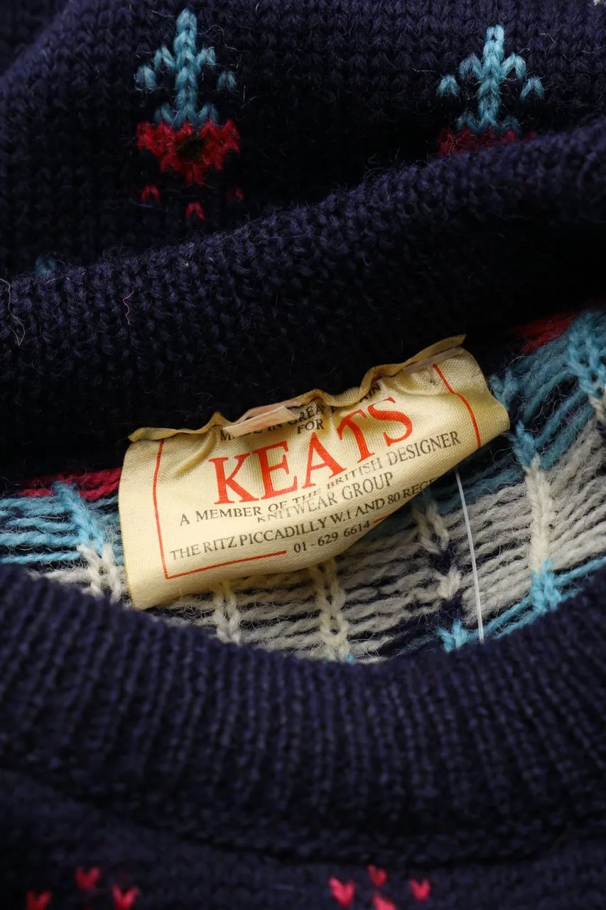 KEATS - Schurwoll-Pullover mit Print - L