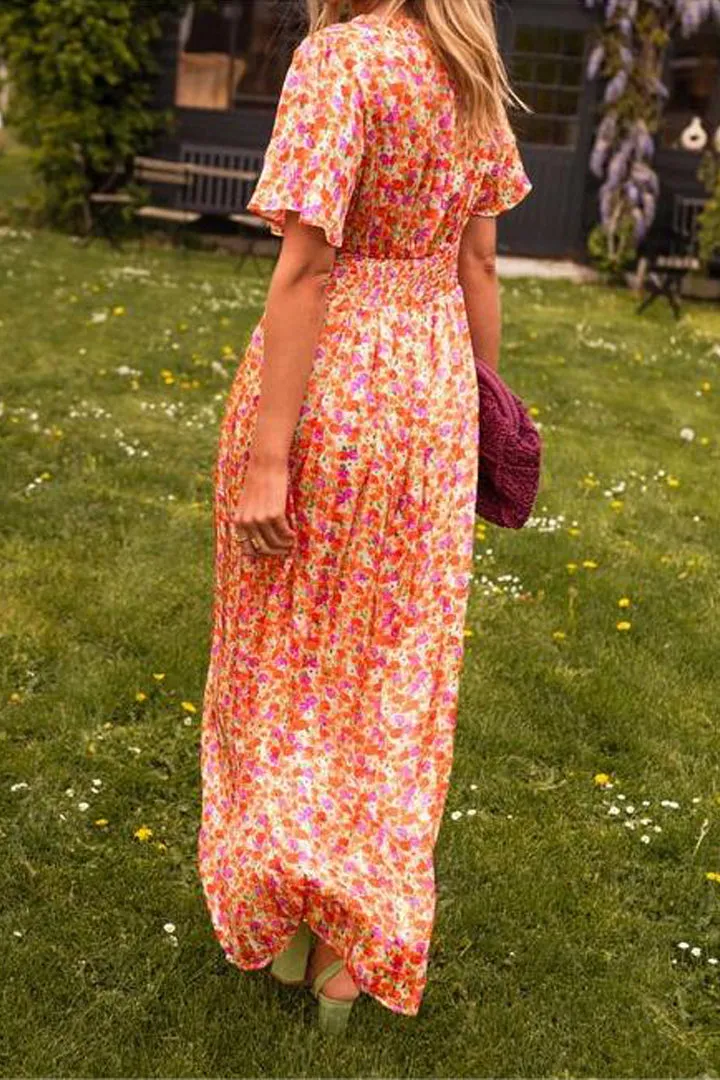 Lange Kleid im Blumenmuster