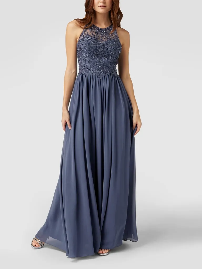 Laona Abendkleid mit floralen Stickereien  (rauchblau) online kaufen