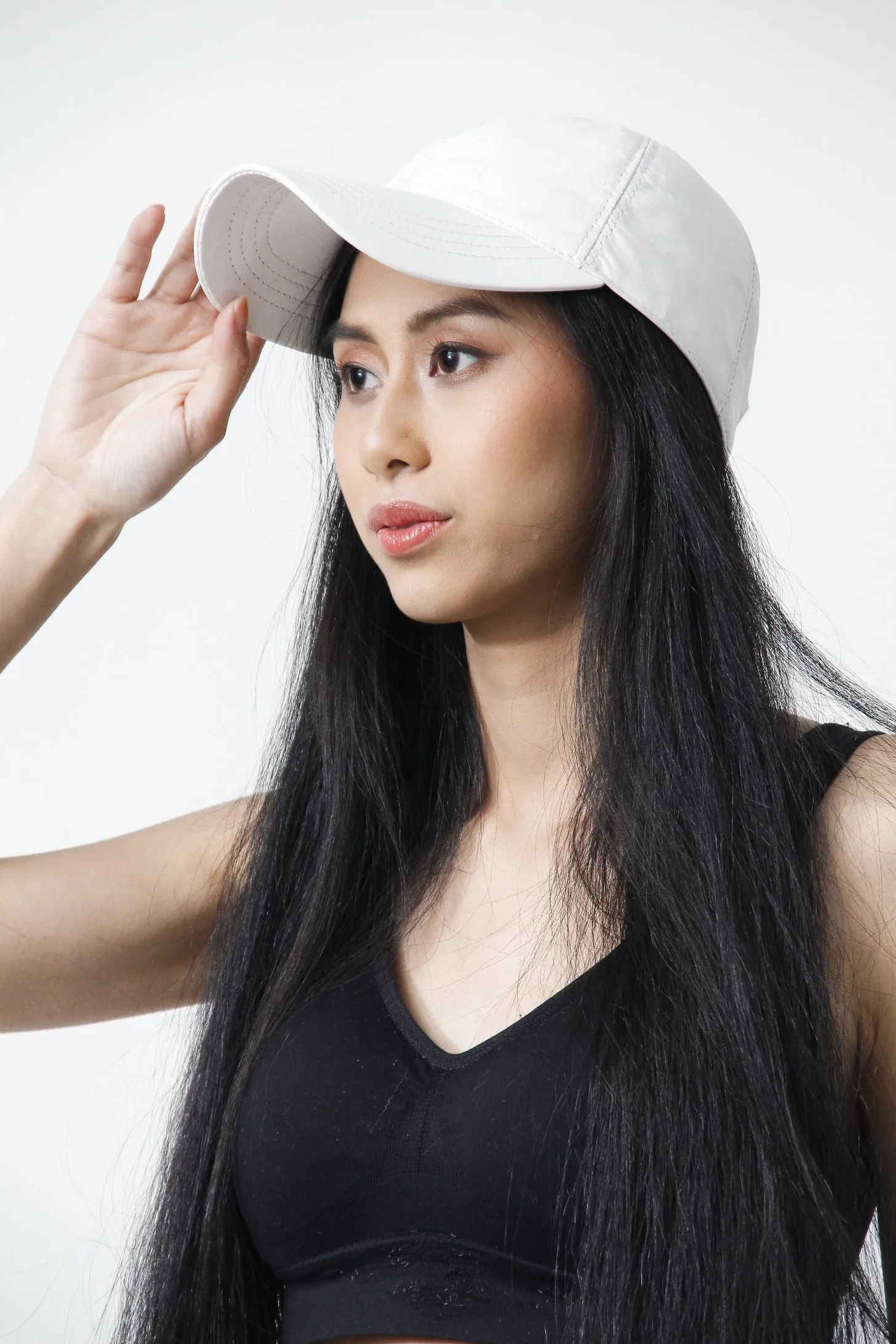 Leder Cabrio Base Cap in Weiss