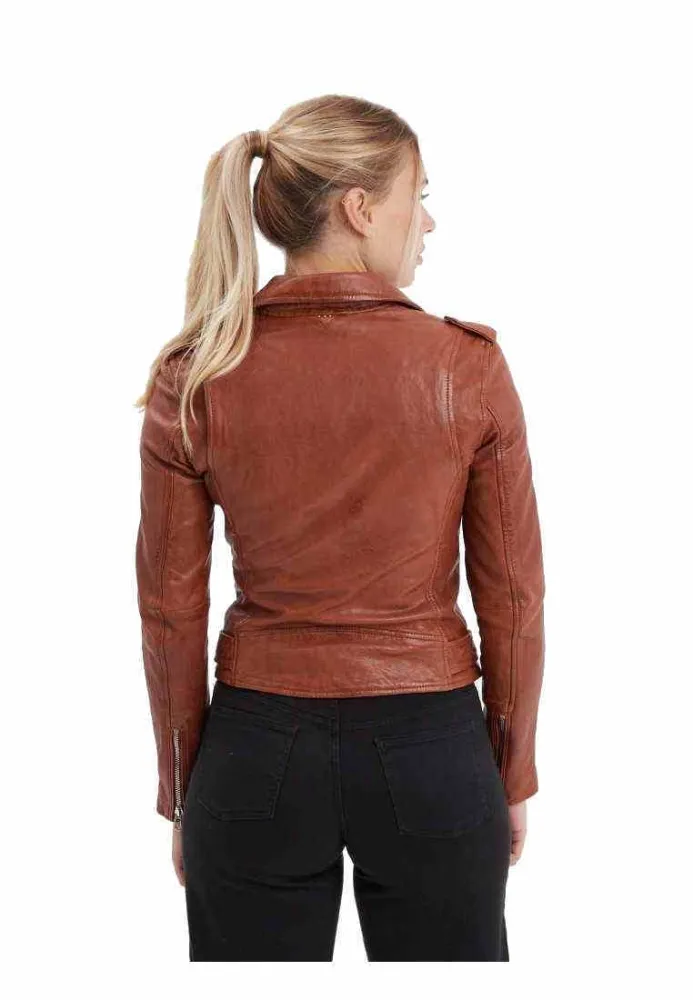 Lederjacke Rose Garden Paula cognac