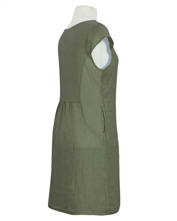 Leinenkleid Basic für Damen in  khaki von Puro Lino