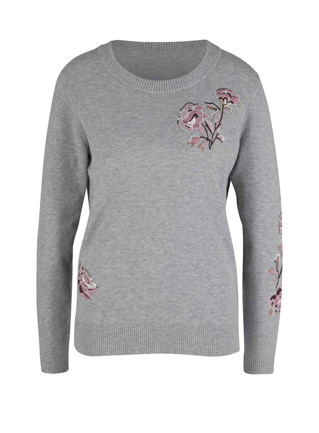 Linea Tesini Damen Pullover Strickpullover Herbst grau