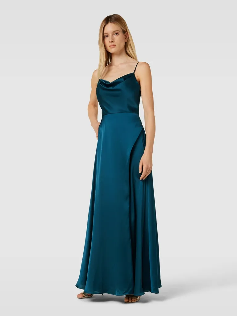 Luxuar Abendkleid mit Gehschlitz (petrol) online kaufen