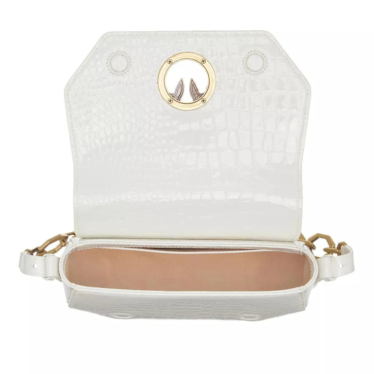   Pinko  Love Click Exagon Mini  White  Crossbody Bag 