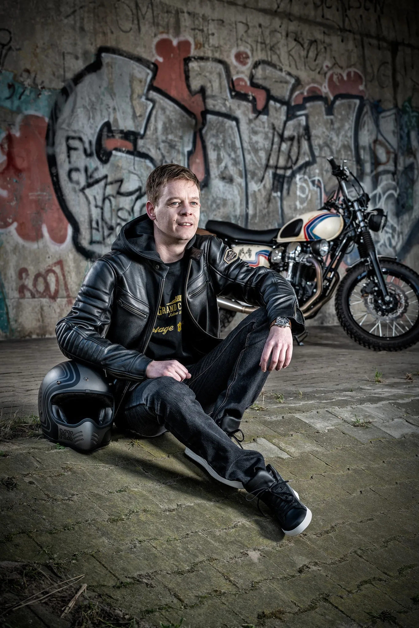 RETRO Motorrad Lederjacke MURRAY 