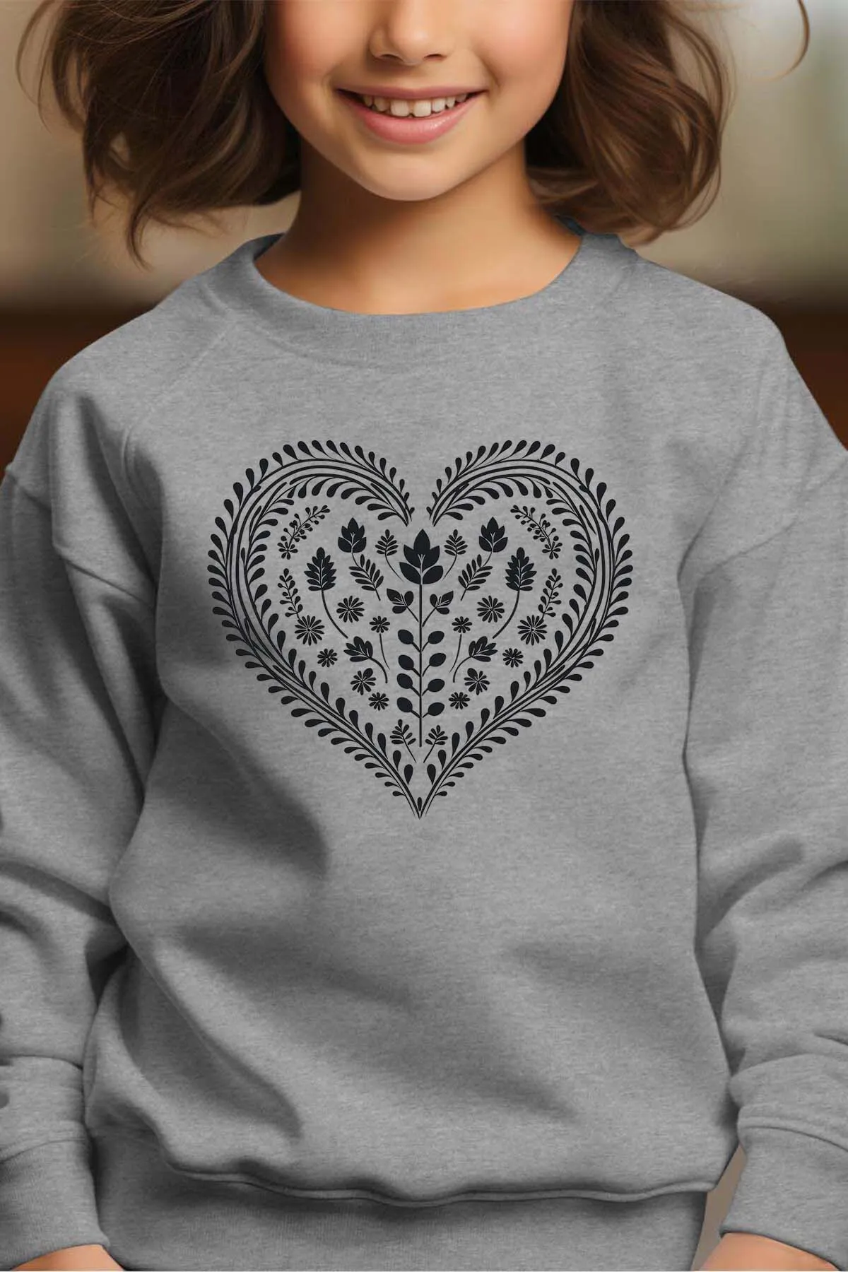 scandinav heart – Rundhals-Sweatshirt für Mädchen