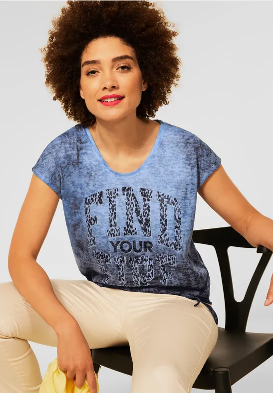 Street One T-Shirt im Burnout Dessin 
