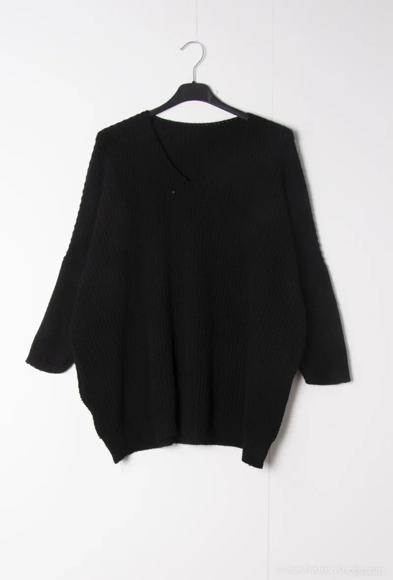 Strickpullover mit V-Ausschnitt aus Acryl