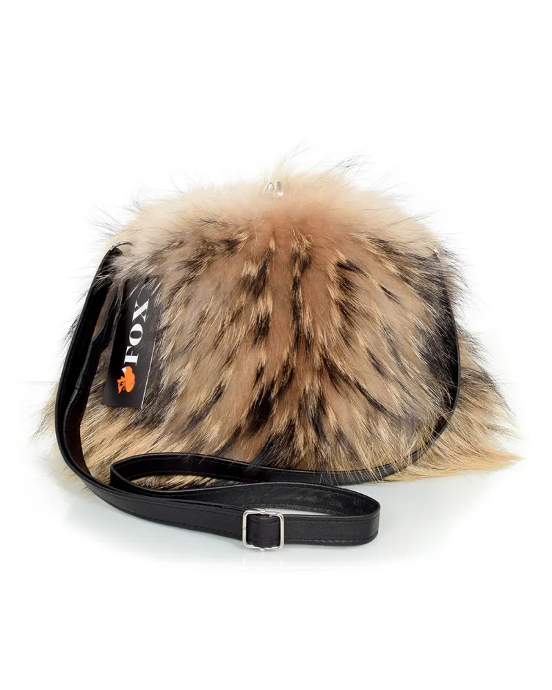 Umhängetasche mit Bügel aus Finnraccoon Waschbär