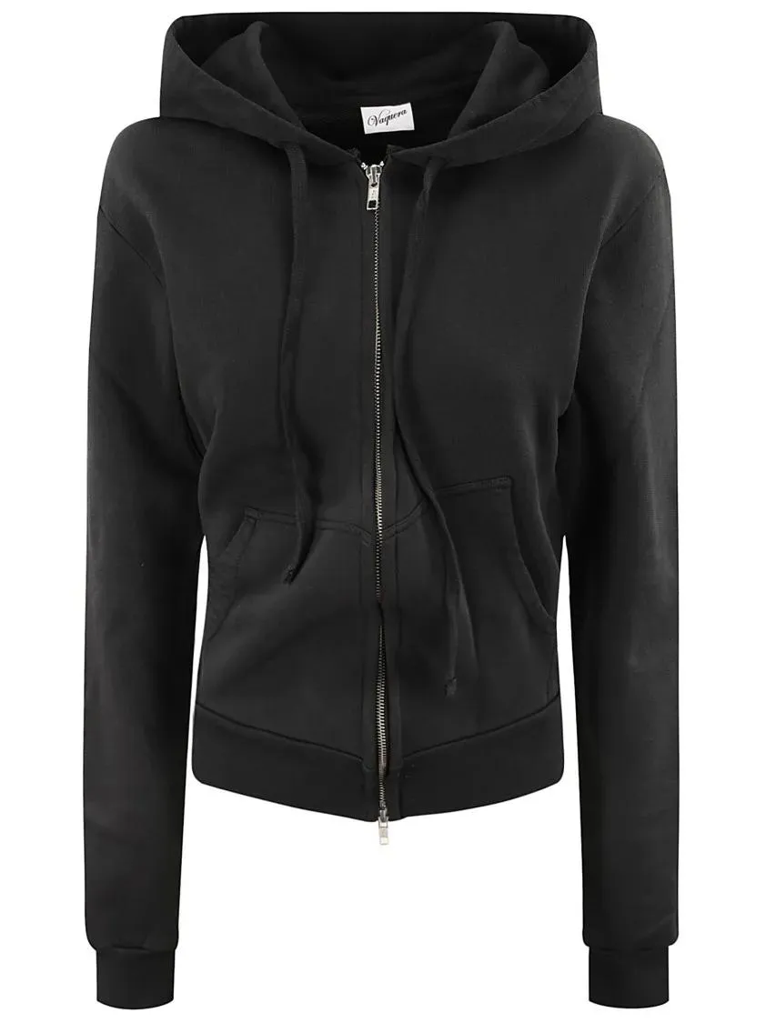   Vaquera  Cotton Zip Hoodie Sweatshirt Black  Hemden 